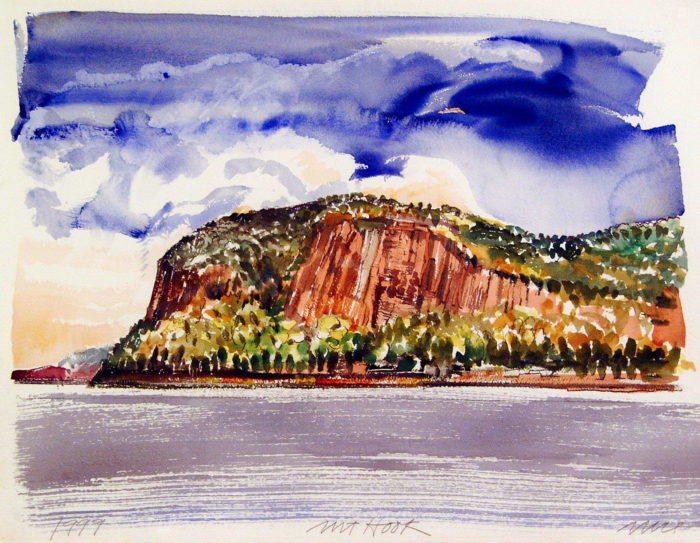 <p>Don Nice (American, 1932–2019). <em>Mt. Hook</em>, 1999. Watercolor on paper. Gift of the artist, 2000 (2000.11).</p>
