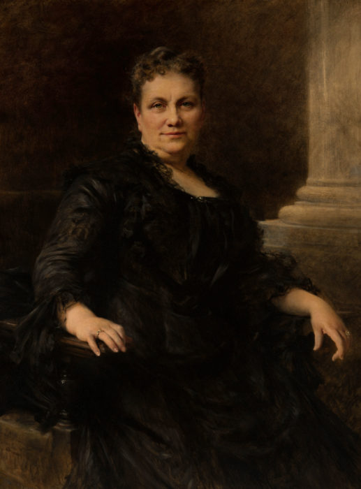 <p>Théobald Chartran (French, 1849–1907). <em>Portrait of Eva Smith Cochran</em>, 1905. Oil on canvas. Collection of the Hudson River Museum. Gift of the Estate of Anna C. Ewing, 1946 (46.6a).</p>
