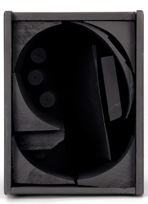 <p>Louise Nevelson (American, b. Ukraine, 1899–1988). <em>Sky Enclosure</em>, 1973. Painted wood. Collection of the Hudson River Museum. Gift of John I. H. Baur, 1985 (85.16.1). © 2020 Estate of Louise Nevelson / Artists Rights Society (ARS), New York, NY.</p>
