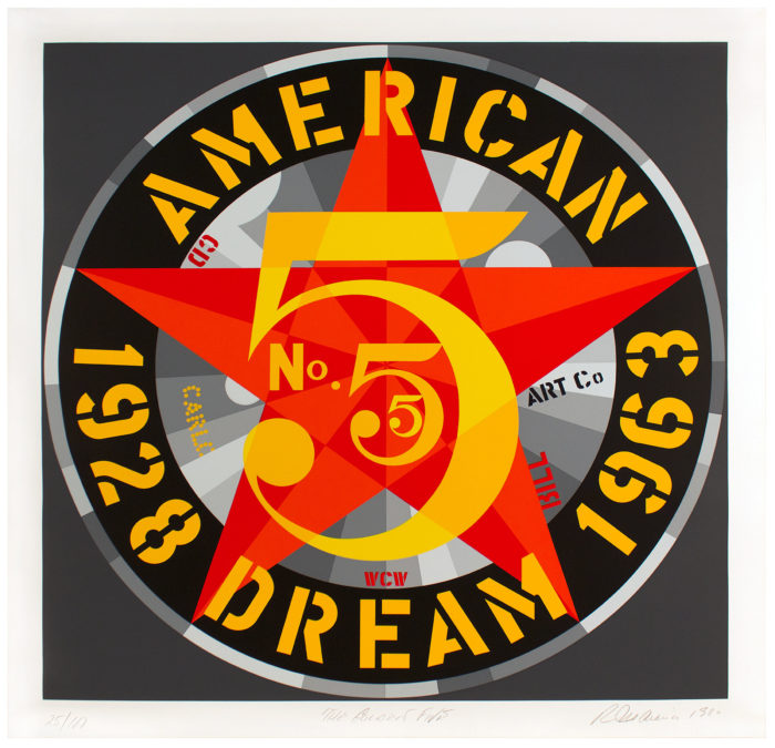 <p><strong>April 2018</strong> — Robert Indiana (American, 1928–2018). <em>Demuth American Dream, No. 5</em>, 1980. Silkscreen prints. Gift of Mr. Andrew Lanyi, 1981 (81.11.6c). © 2020 Morgan Art Foundation Ltd / Artist Rights Society (ARS), New York, NY.</p>
