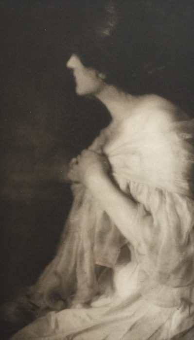 <p>Rose Clark (American, 1852–1942) and Elizabeth Flint Wade (American, 1849–1915) . <em>Miss M., of Washington</em>, ca. 1900. Photogravure. Collection of the Hudson River Museum (75.0.1706.13).</p>
