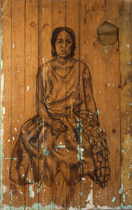 <p>Whitfield Lovell, <em>Echo 1</em>, 1996, mixed media on wood. Smithsonian American Art Museum, gift of an anonymous donor. © 1996 Whitfield Lovell. 12. Delilah Pierce, DC Waterfront, Maine Avenue, 1957, oil on board. Smithsonian American Art Museum, museum purchase made possible through Deaccession Funds.</p>
