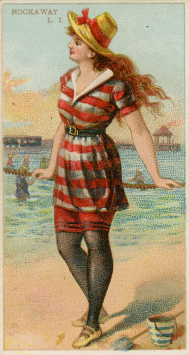<p>Kinney Brothers Tobacco Company. <em>Rockaway</em>, from the <em>Surf Beauties</em> series (N232), 1889. Commercial color lithograph. Gift of Henry S. Hacker, 1993 (93.16.308.1).</p>
