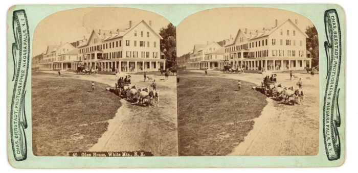 <p>Charles Bierstadt (American, born Germany, 1819–1903). <em>Glen House, White Mountains, NH</em>, ca. 1880–1883. Stereograph with albumen photographs. Museum Purchase, 2022.</p>
