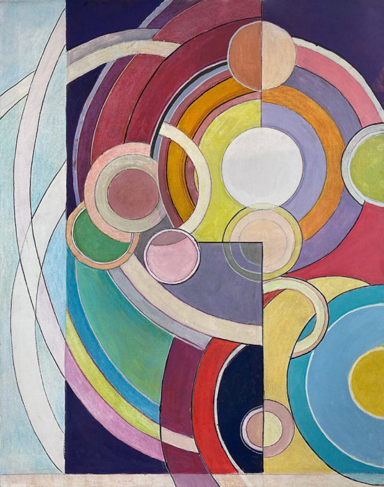 <p>Richard Haas (American, b. 1936). <em>Circles in Space</em>, 2021. Acrylic on canvas. Courtesy of the artist. © 2021 Richard Haas / Licensed by VAGA at Artists Rights Society (ARS), NY.</p>
