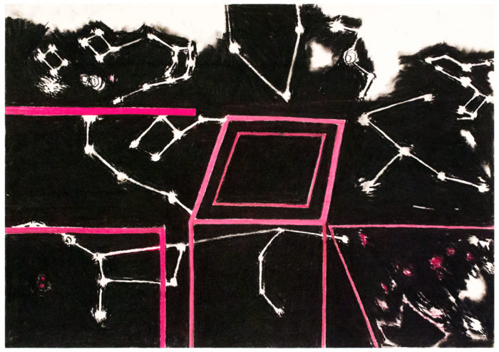 <p>Frances Hynes. <em>Constellation Series #5</em>, 1986. Compressed charcoal and pastel on paper. Courtesy of the artist.</p>
