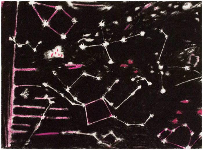 <p>Frances Hynes. <em>Constellation Series #8 (Thinking of Music)</em>, 1986. Compressed charcoal and pastel on paper. Courtesy of the artist.</p>
