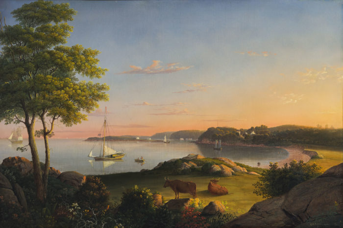 <p>Fitz Henry Lane (American, 1804–1865). <em>Gloucester, Stage Fort Beach</em>, 1849. Oil on canvas. Gift of Shelley and Felice Bergman, 2021 (2021.14.1).</p>
