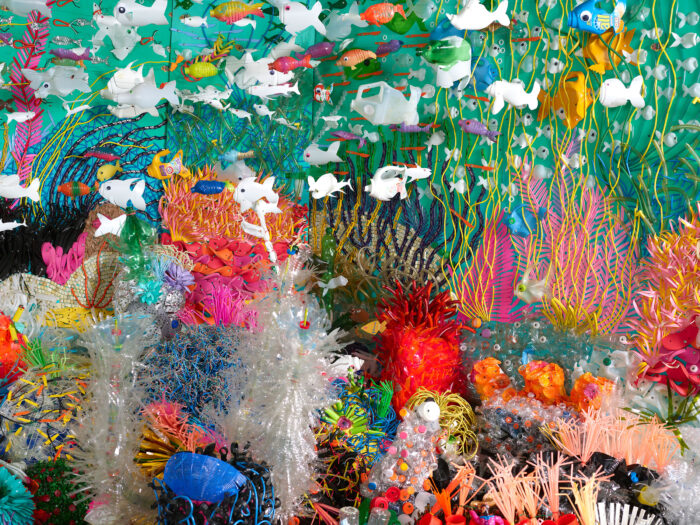 <p>Federico Uribe (Colombian, b. 1962). <em>Plastic Reef</em>, 2019. Plastic. Courtesy of the artist. Photo: Roz Akin.</p>
