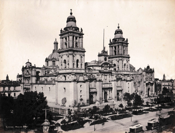<p>Photographer unidentified. <em>Cathedral Mexico (Metropolitan Cathedral, Mexico City)</em>, ca. 1860–1880. Published for D.S. Spaulding, Mexico City. Albumen silver print. Gift of Alan Schlussel, 1989 (89.11.103).</p>
