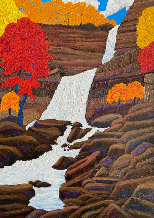 <p>Jack Stuppin (American, b. 1933). <em>Kaaterskill Falls</em>, 2009. Oil on canvas. Courtesy of the artist and ACA Galleries, New York.</p>
