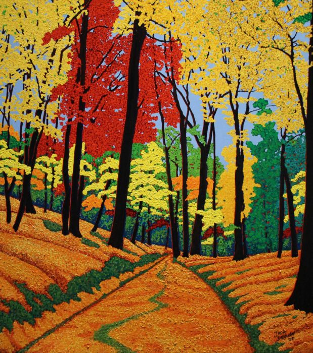 <p>Jack Stuppin (American, b. 1933). <em>Olana Trail</em>, 2020. Oil on canvas. Courtesy of the artist and ACA Galleries, New York.</p>
