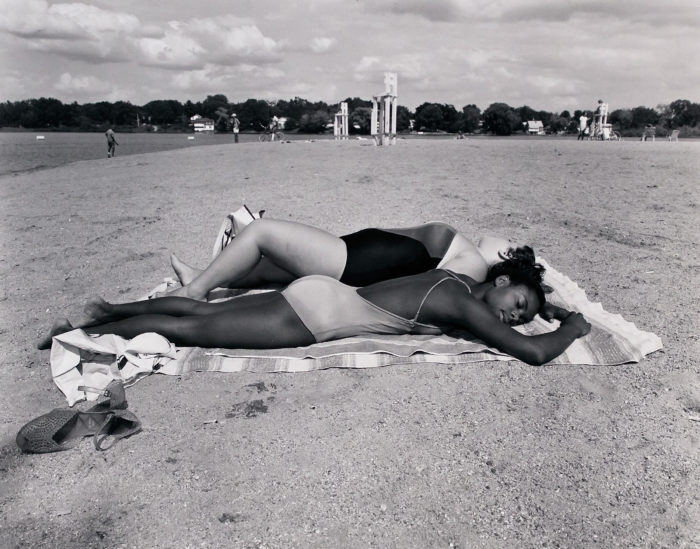 <p>Mary Frey (American, b. 1948). <em>Girls Sunbathing</em>, from the <em>Domestic Rituals</em> series, 1979–83. Gelatin silver print. Collection of the Hudson River Museum. Gift of the artist, 1984 (84.22). © Mary Frey.</p>

