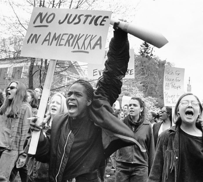 <p>No Justice in AmeriKKKa, May 5, 1992. Photograph by Jessica Greene. Digital gift of the Westchester County Archives, 2018.</p>
