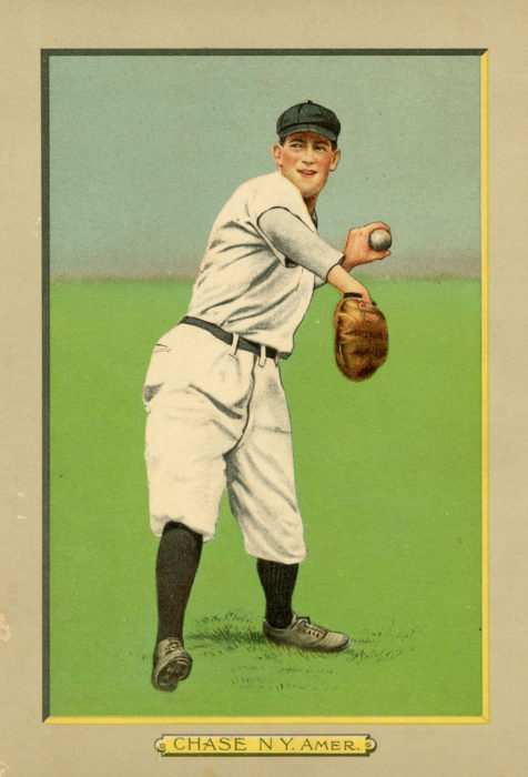 <p><em>Hal Chase, Yankees</em>, ca. 1911. Chromolithograph with hand-coloring. Turkey Red Premium, No. 6. Gift of Henry S. Hacker, 1998 (98.13.3.6).</p>
