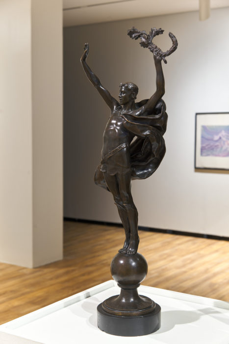 <p>Evelyn Longman (American, 1874–1954). <em>Victory</em>, 1908. Bronze. Collection of the Hudson River Museum. Museum Purchase, 2019 (2019.4). Photo: Steven Paneccasio.</p>
