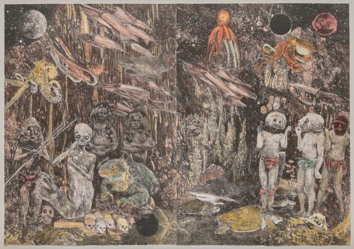 <p>Ann McCoy (American, b. 1946). <em>The Underworld</em>, 1980. Hand-colored lithograph diptych, ed. 11/50. Collection of the Hudson River Museum. Gift of Mr. Andrew Lanyi, 1981 (81.11.12). Photo: Steve Paneccasio.</p>
