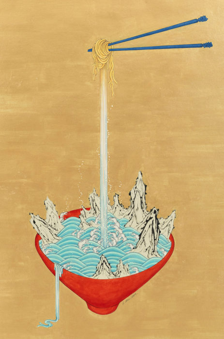 <p>Seongmin Ahn (South Korean, b. 1971). <em>Aphrodisiac 30</em>, 2019. Ink, pigments, and wash on mulberry paper. Collection of the Hudson River Museum. Museum Purchase, 2021 (2021.6). © Seongmin Ahn.</p>
